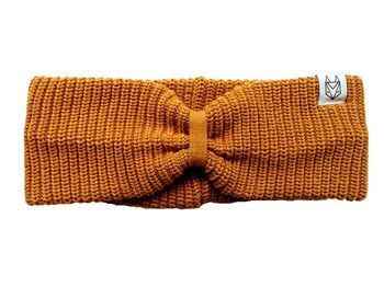 Bandeau en tricot - bio, équitable & vegan (brun rouille) 1