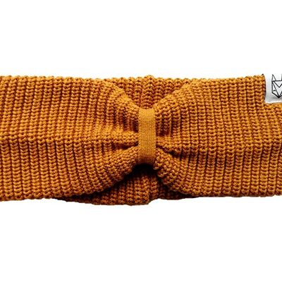 Bandeau en tricot - bio, équitable & vegan (brun rouille)