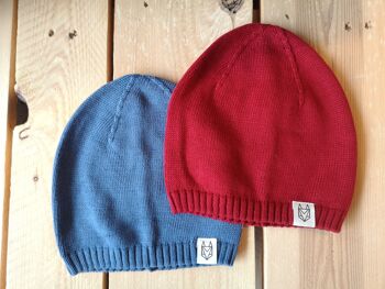 Bonnet enfant - bio, équitable & vegan (rouge) 5