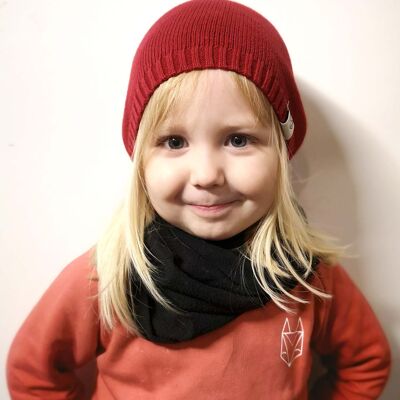 Bonnet enfant - bio, équitable & vegan (rouge)