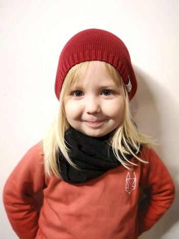 Bonnet enfant - bio, équitable & vegan (rouge) 1