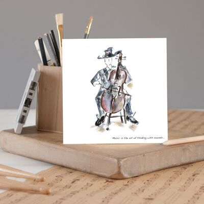 Double Bass Greetings Card