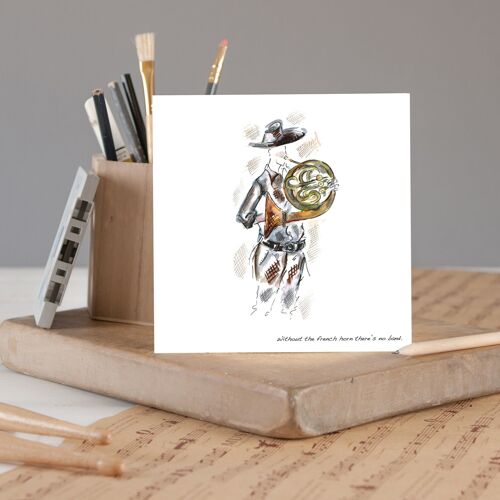 French Horn Greetings Card