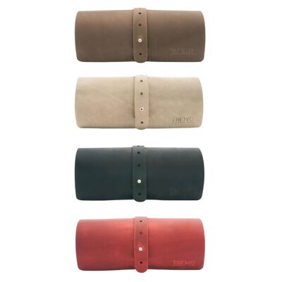 THEWO | "Tamea" 3 in 1 wrap-around pencil case made of vintage leather