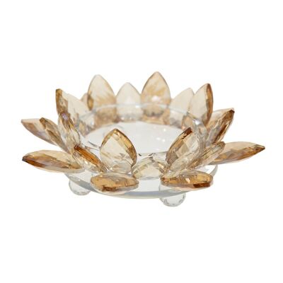 Bougeoir lotus ambre 18x18x7cm