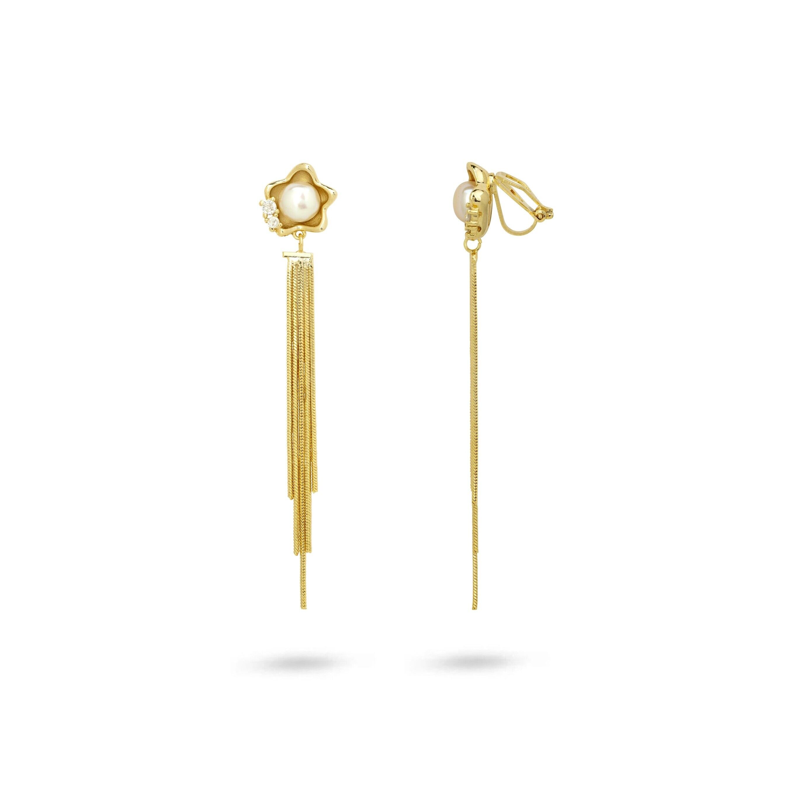 Boucles d'oreilles à clip en forme d'étoile perlée