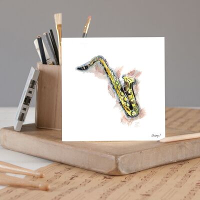 Saxophone Greetings Card