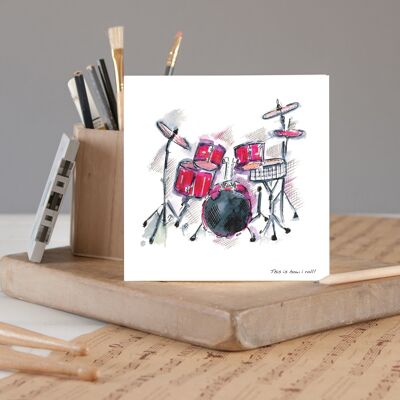 Drum Kit Greetings Card