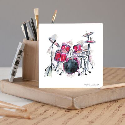 Biglietto di auguri per batteria