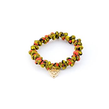Bracelet extensible avec perles de verre faites à la main Minkah avec breloque 1
