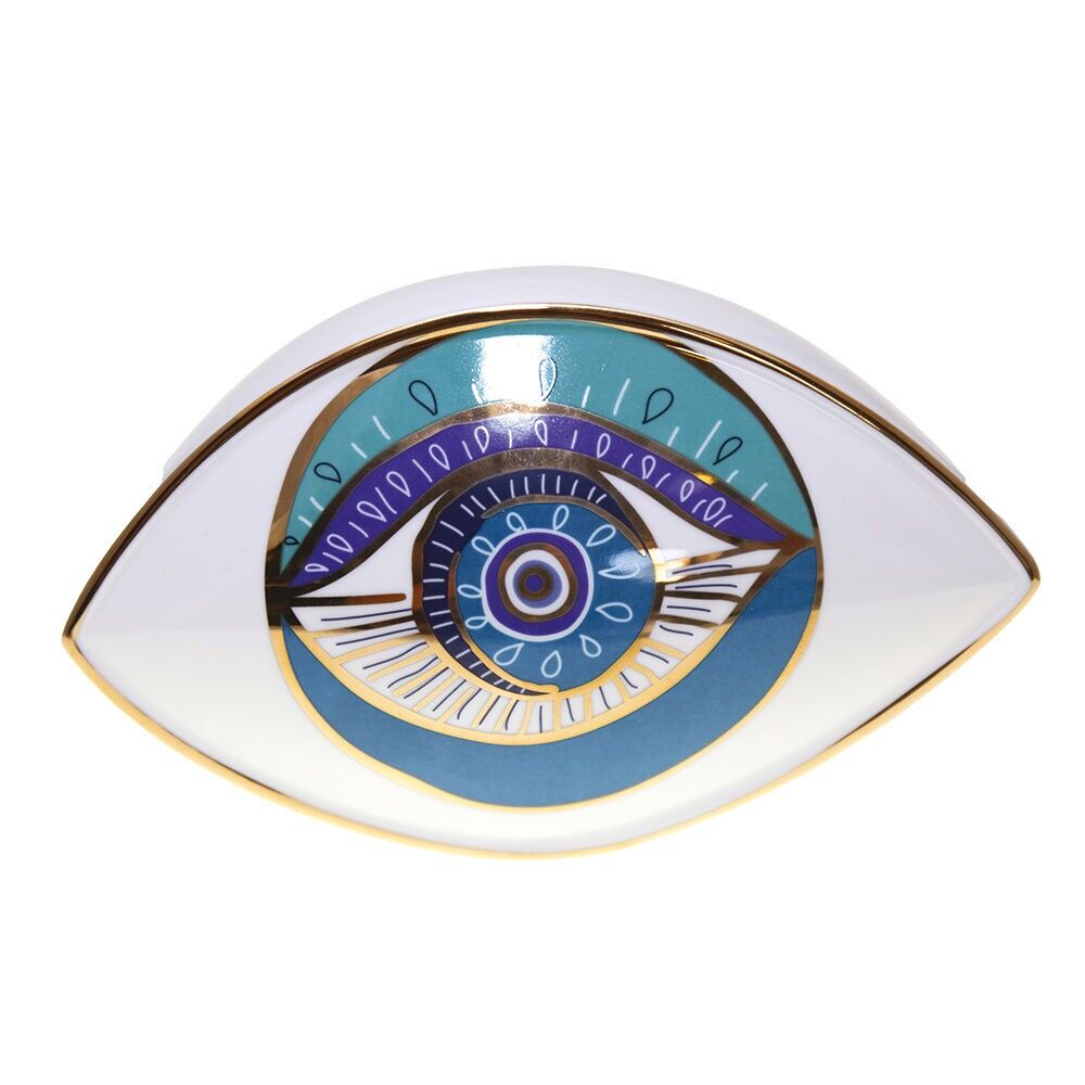 Occhio decorativo turchese 20x12x13.5 cm