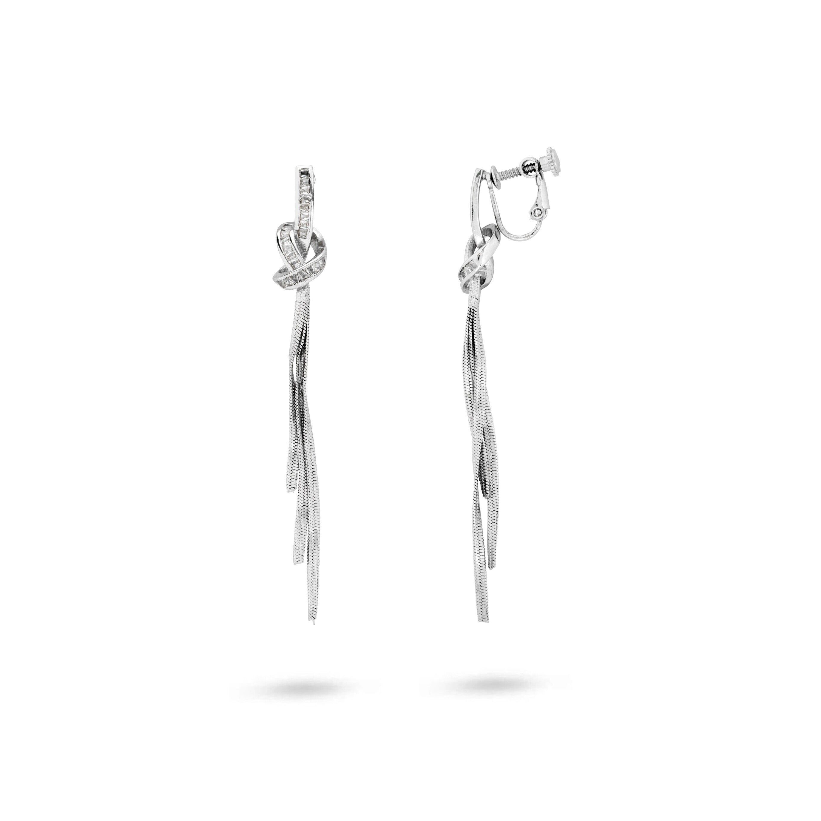 Boucles d'oreilles à clip en forme de nœud en argent