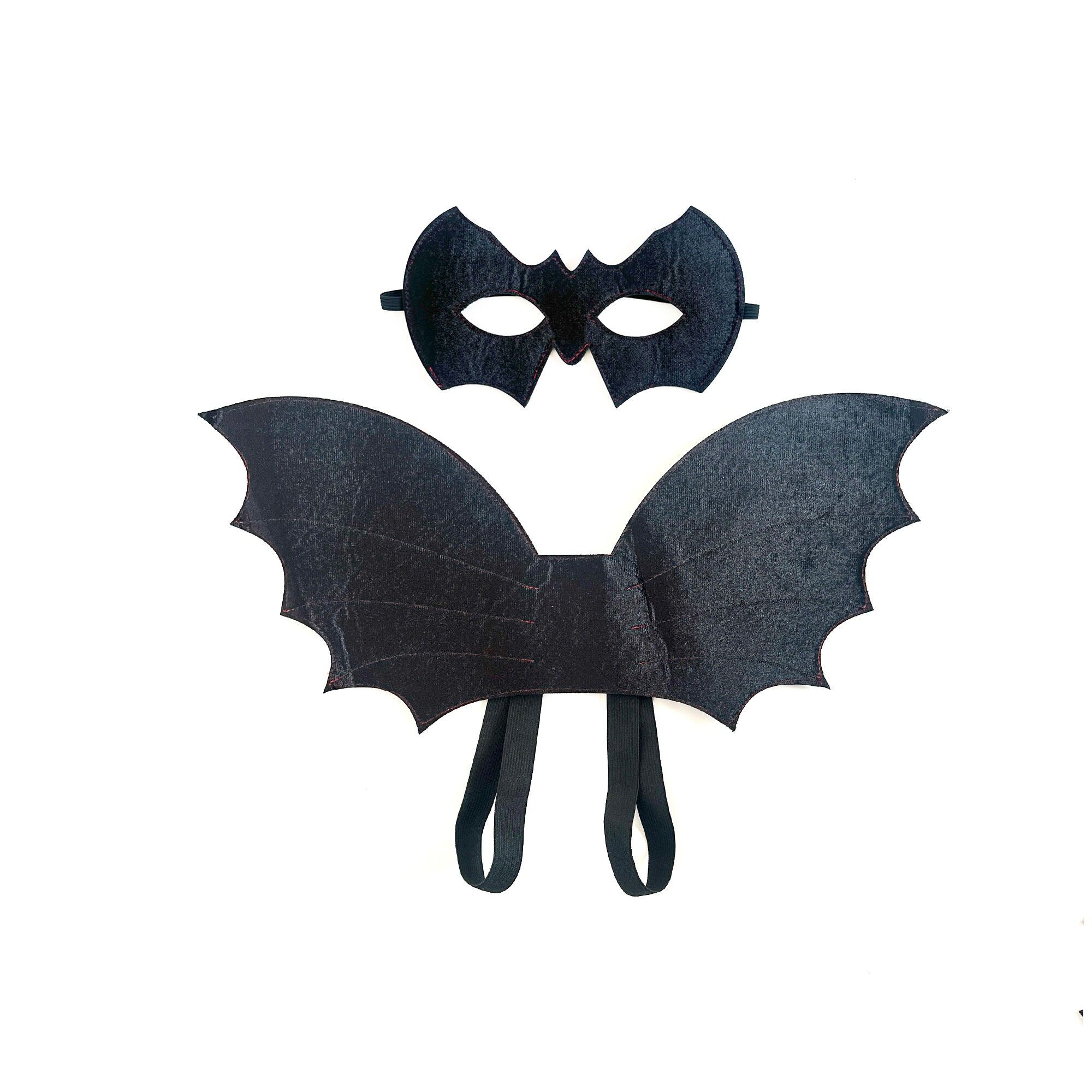 Set Chauve souris ailes + masque noir