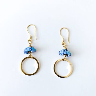 Labadi Drop Solid Hoop Earrings