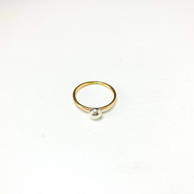 Anillo mediano de metal mezclado con burbujas orgánicas XL