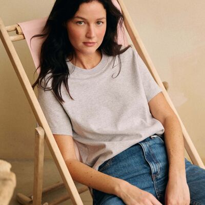 T-shirt da donna Bondi, cotone biologico grigio