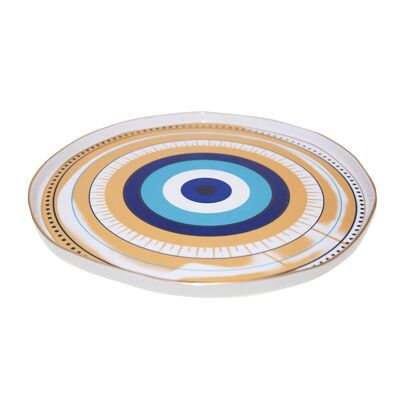 White and blue eye porcelain tray D30.5cm