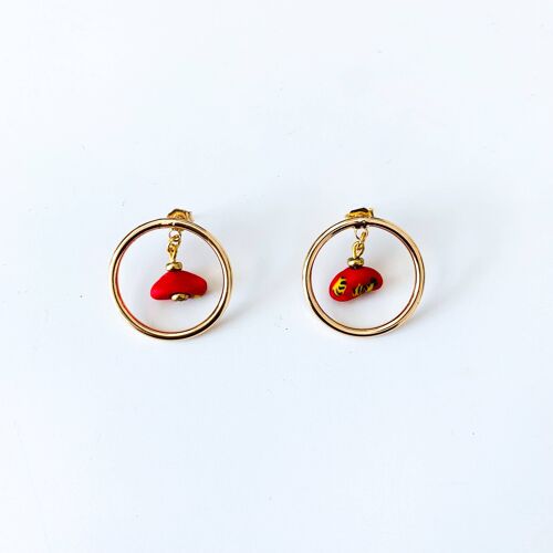 Rikiah Stud Earrings (Red)