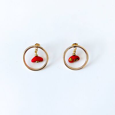 Rikiah Stud Earrings (Red)