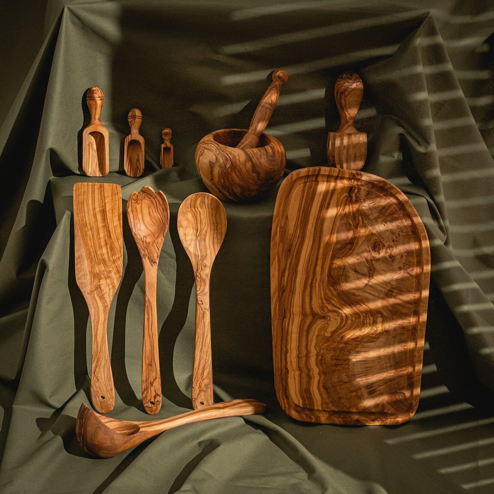 Olive Wood Kitchen Set 10 Pieces