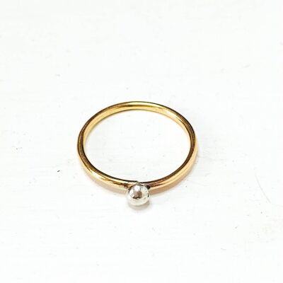 Anillo Metálico Mixto Burbuja Orgánica PequeñaXL