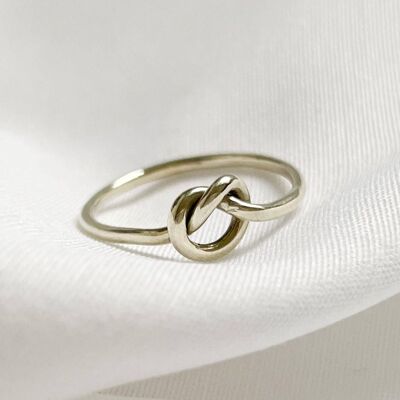 Anello Nodi d'Amore in oro bianco da 9 kt XL