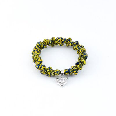 Pulsera elástica de cuentas de vidrio hecha a mano Azor con dije
