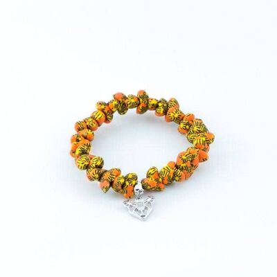 Ambyr Handmade Glass Bead Stretch Bracelet with Charm
