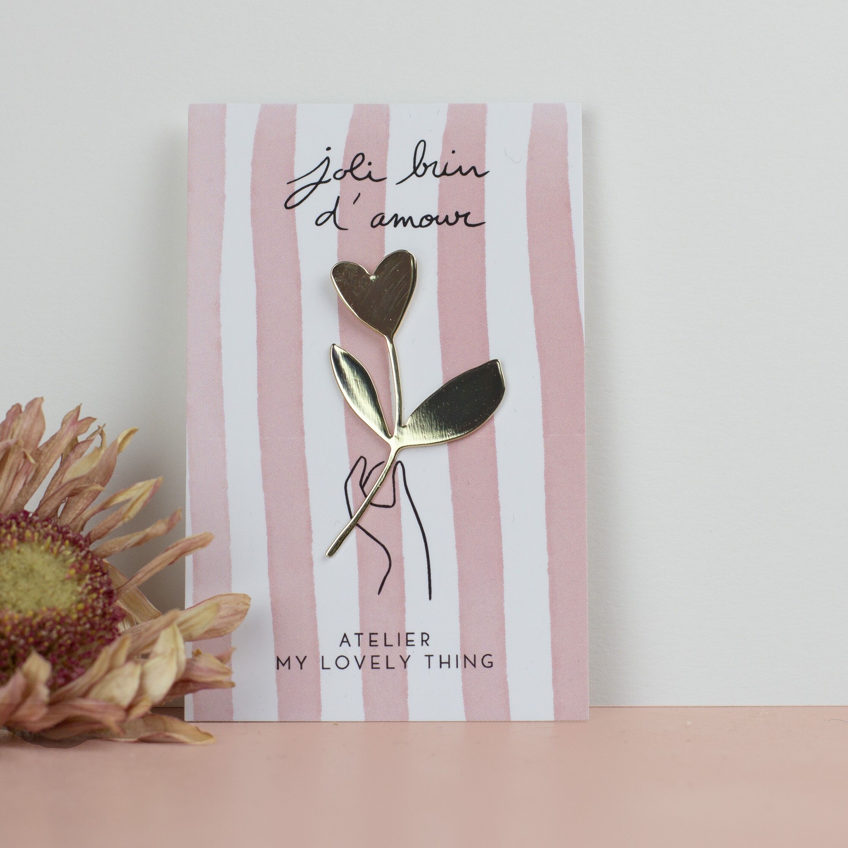 Hübscher Zweig der Liebe Messingnadel