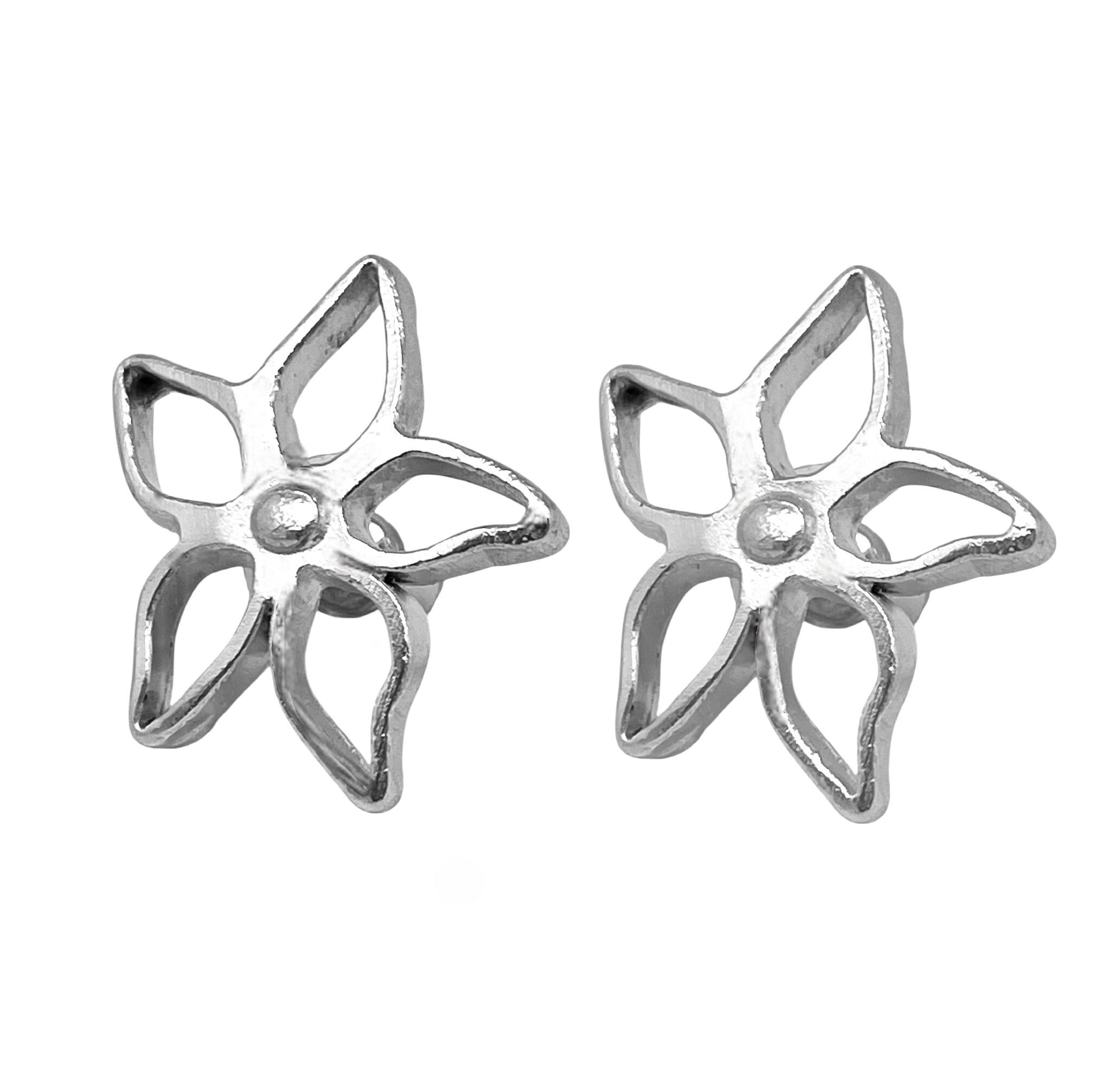 Orecchino a pressione irregolare Blom placcato argento 10µ