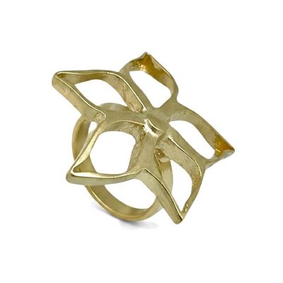 Bague irrégulière Blom G plaquée or (laiton)