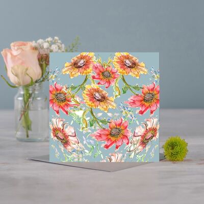 Blue Blooms Greetings Cards