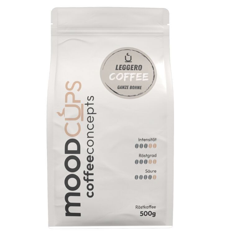 Moodcups - Kaffee Leggero - 500g - Ganze Bohnen
