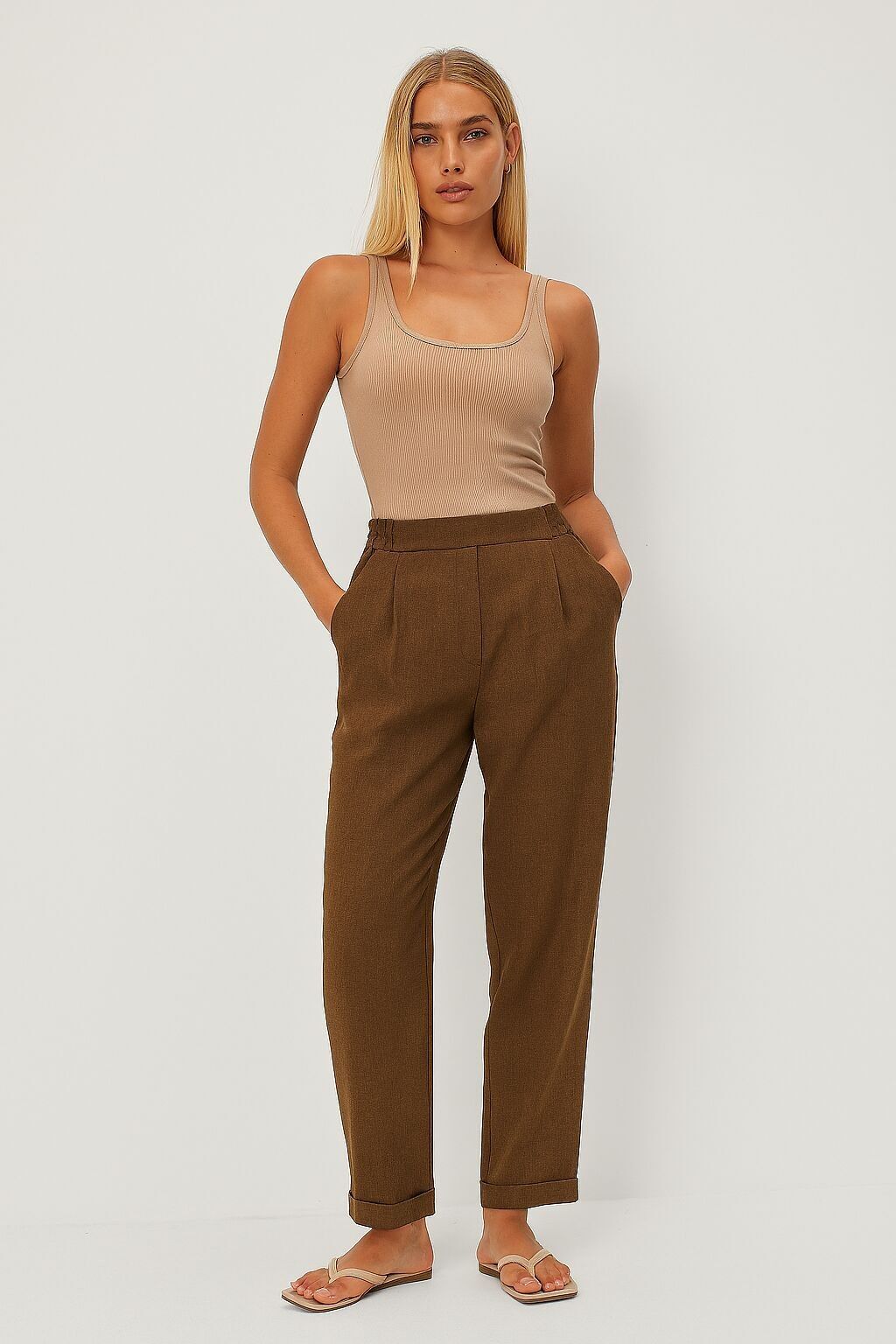 Pantaloni eleganti in tessuto da donna