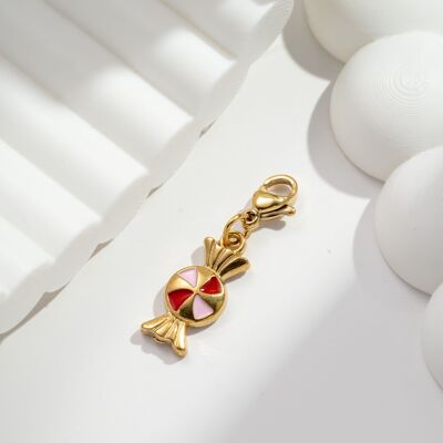 Charm para un delicioso, chic, divertido y brillante caramelo en acero inoxidable.