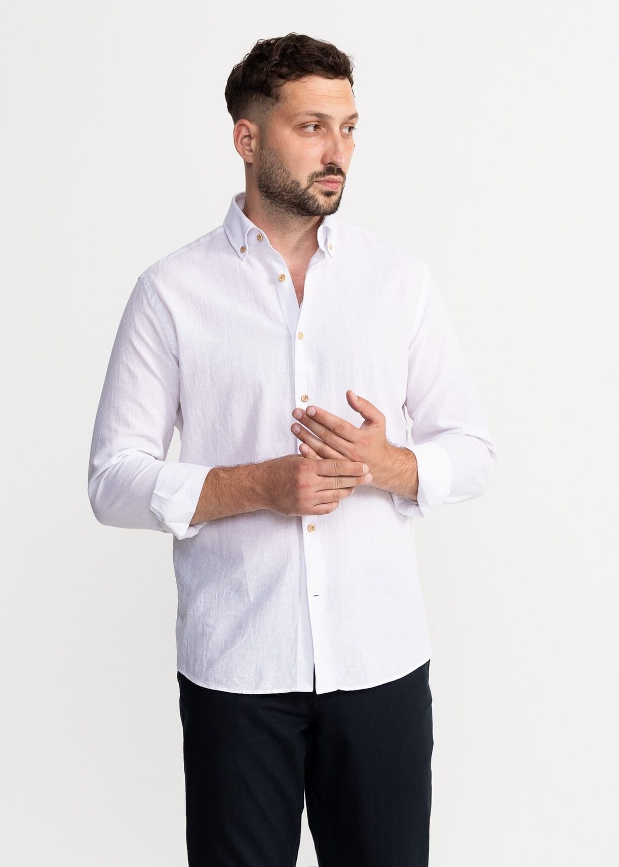 La camicia di lino Godeanu - Bianco