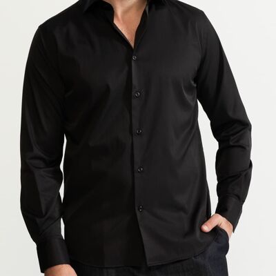 La camicia in cotone egiziano Peles - Nero