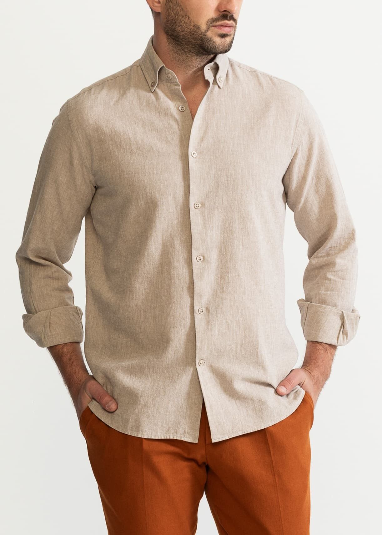 La camicia di lino Godeanu - Beige