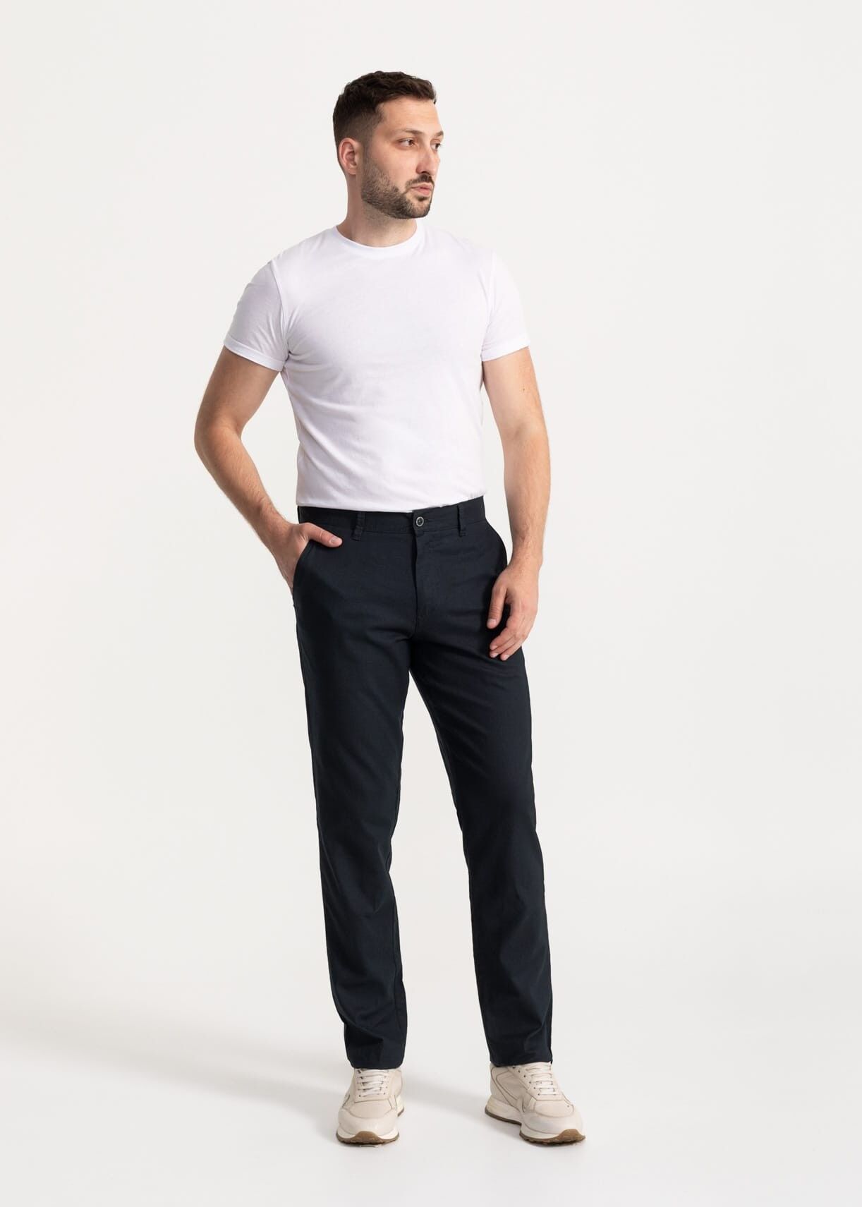 Pantaloni in lino Carpatica - Blu navy