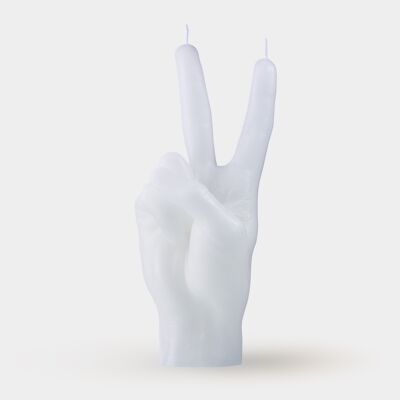 Candle Hand PEACE WHITE