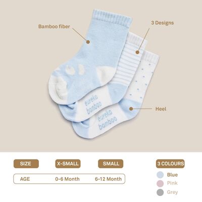 Bamboo Baby socks; 0-6 Months; Color: Blue