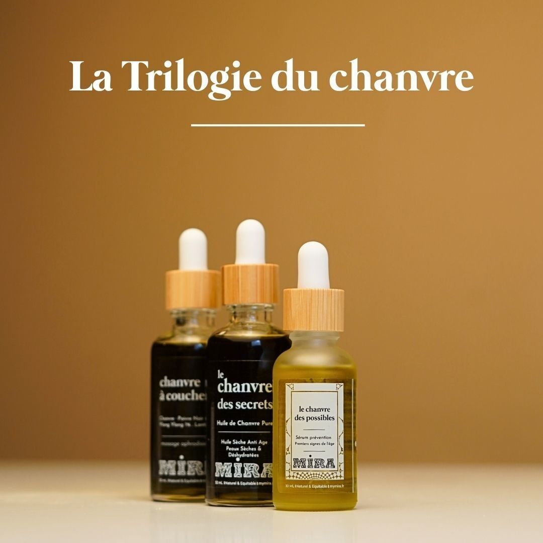 Kosmetiköl-Set - Die Hanf-Trilogie - Reines Hanföl, Hanf der Möglichkeiten, Hanf für die Schlafenszeit - Kosmetische Öle