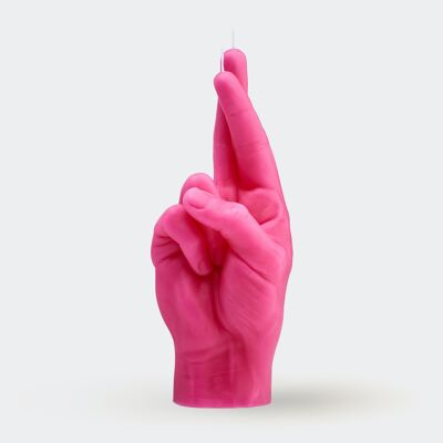 Kerzenhand - Gekreuzte Finger Pink