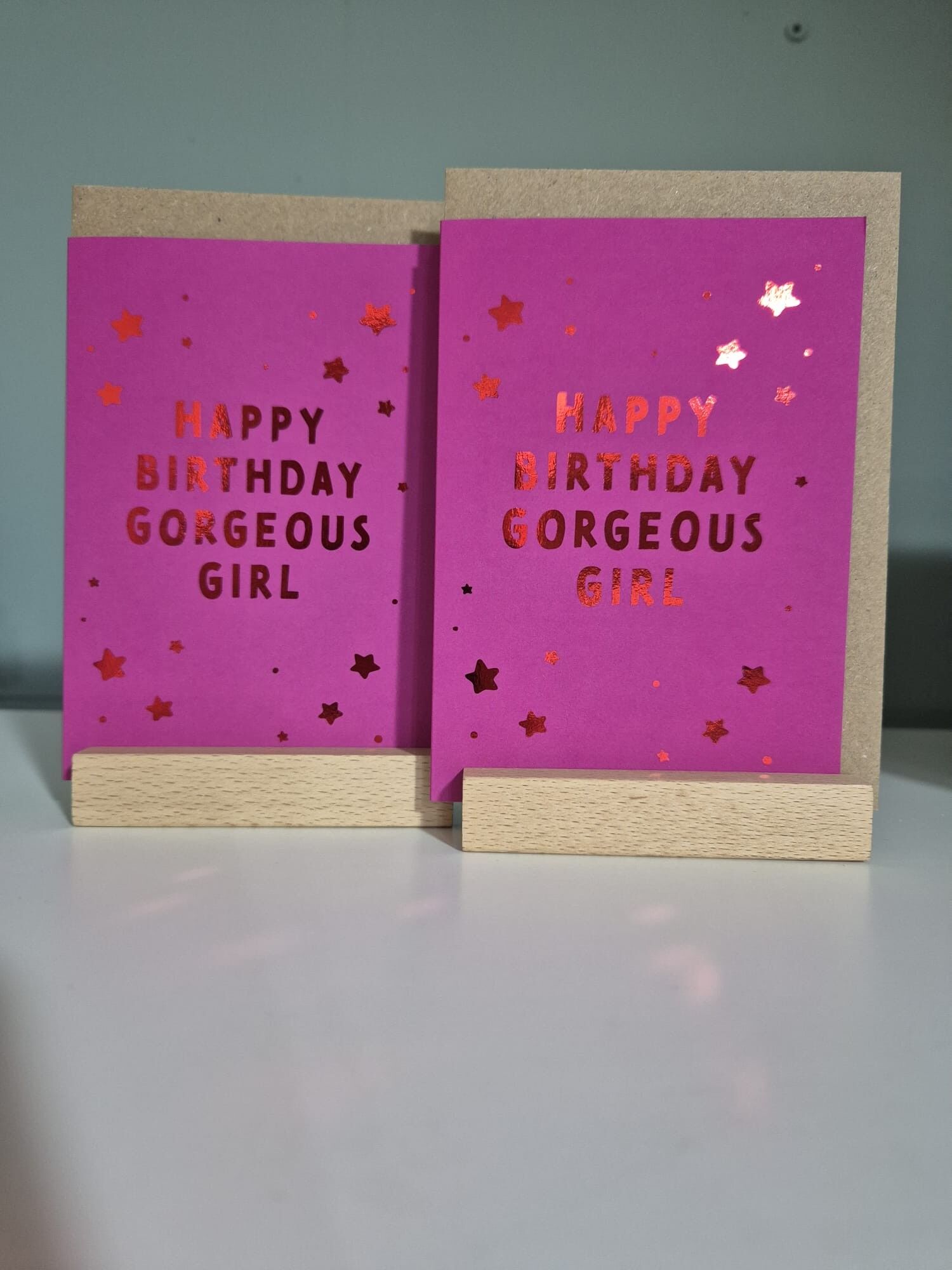 A6 Grußkarte Gorgeous Girl Rosa-Rot