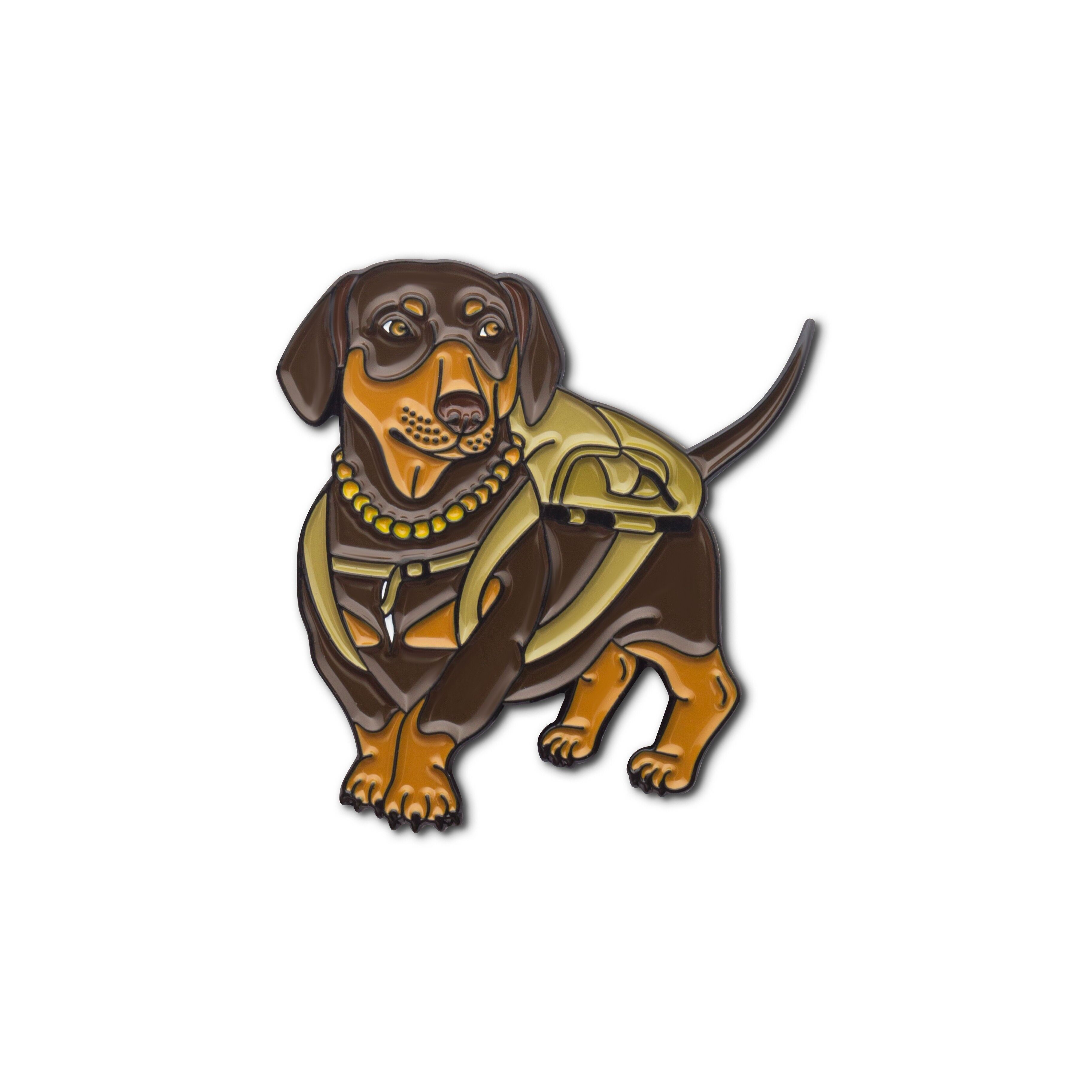 Broche en émail « Teckel Rikis »