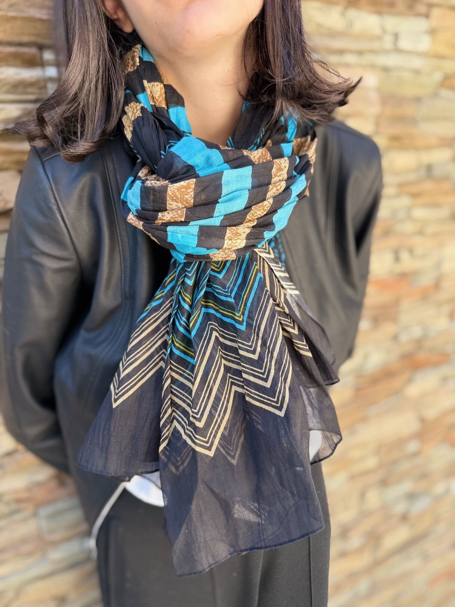 Bufanda de mujer estilo otoño - bufanda de entretiempo 100% algodón