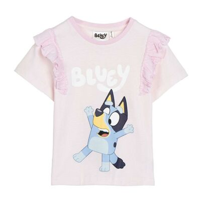 Camiseta de manga corta para niños Azul y rosa claro