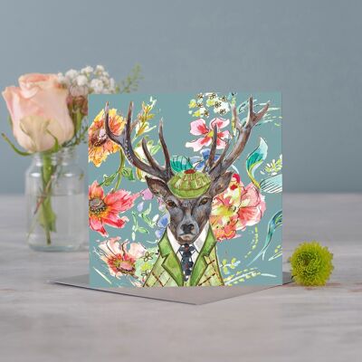 Cottage Stag Greetings Card