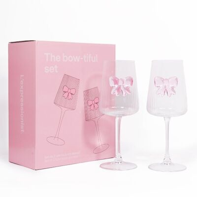 Set of 2 knotted wine glasses