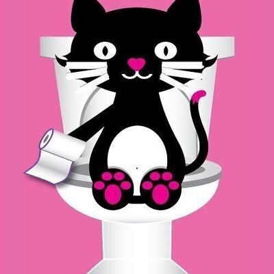 Eponge de menage pm36-chat wc rose